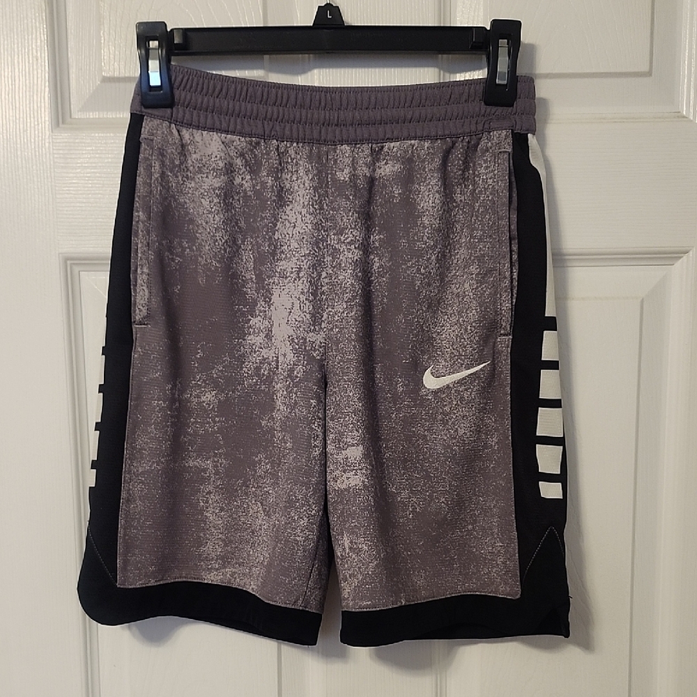 Nike Gray and Black Athletic Shorts with Shimmery Finish